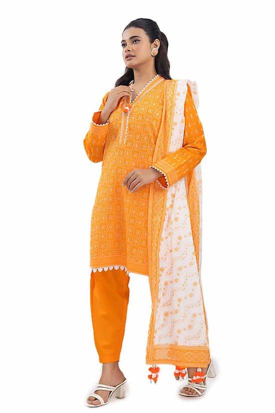 3 Piece Unstitched Printed Lawn Suit with Lacquer Printed Lawn Dupatta CL-42242 B