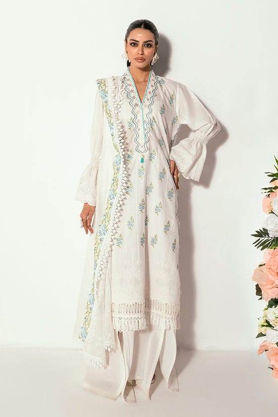 3 Piece Unstitched Embroidered Printed Denting Lawn Suit DN-52032