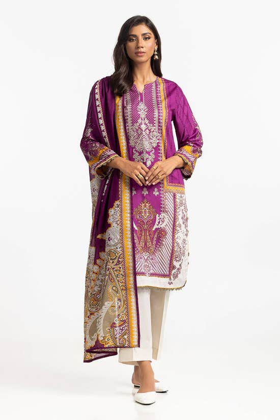 Lawn Printed With Embroidered Shirt With Lawn Dupatta IUSTKD-266