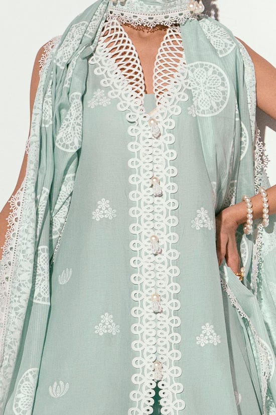 3 Piece Unstitched Embroidered Printed Denting Lawn Suit DN-52023