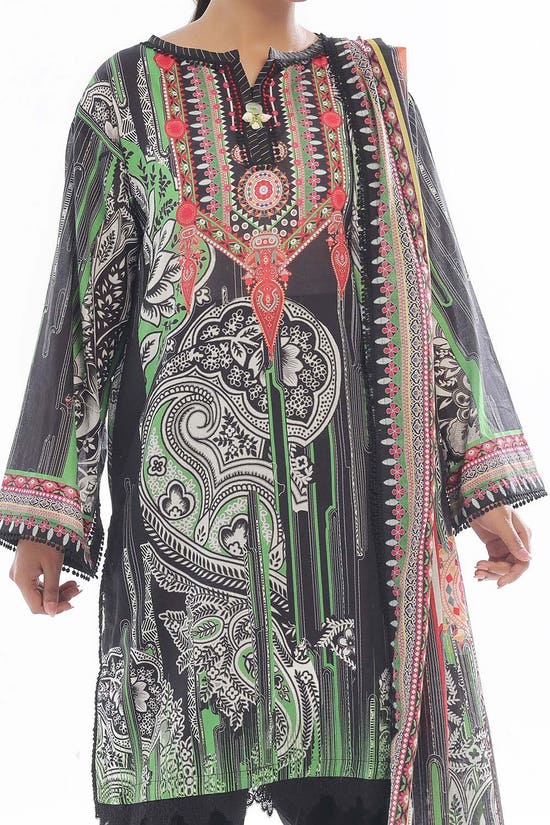 3 Piece Unstitched Printed Lawn Suit CLP-42265