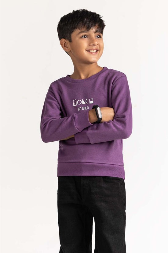 Purple Printed Sweatshirt 224-512-064