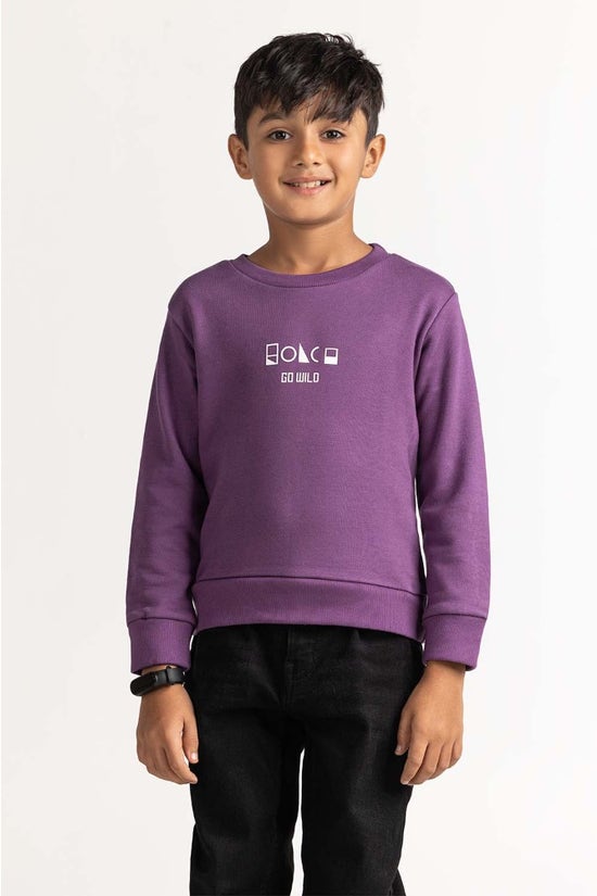 Purple Printed Sweatshirt 224-512-064